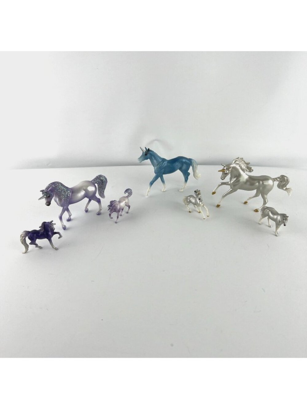Breyer Unicorns Stablemates and Mini Whinnies Lot of 7 Purple Silver Blue